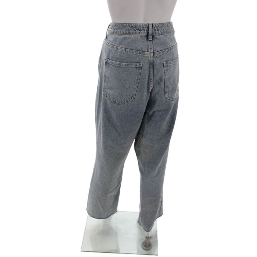 Zara Womens Medium Wash Distress High Rise Wide Leg Jeans Blue Size 12 - Picture 3 of 6